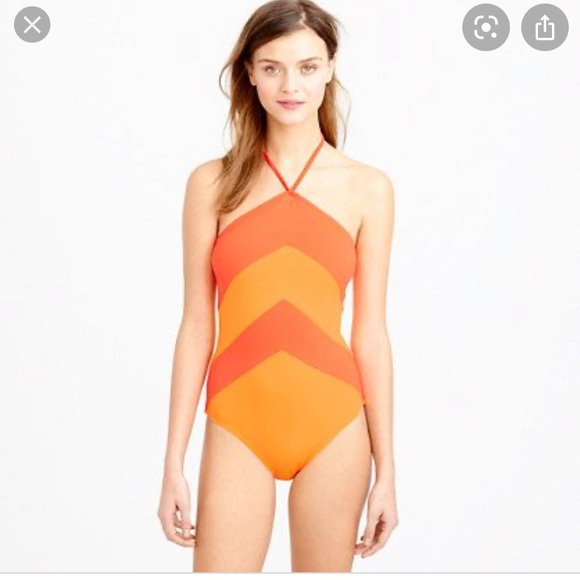 J. Crew Other - J.Crew chevron stripe halter one piece swimsuit